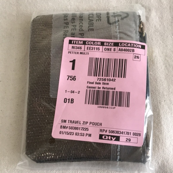 NWT Madewell SMALL ZIP POUCH IN METALLIC LEATHER. New with tags leather pouch - Picture 8 of 10